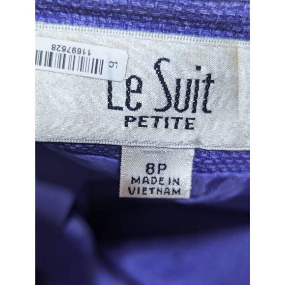 Le Suit Women's Purple & Black Solid Jacket & Skirt Suit Set Size 8P - Picture 2 of 8